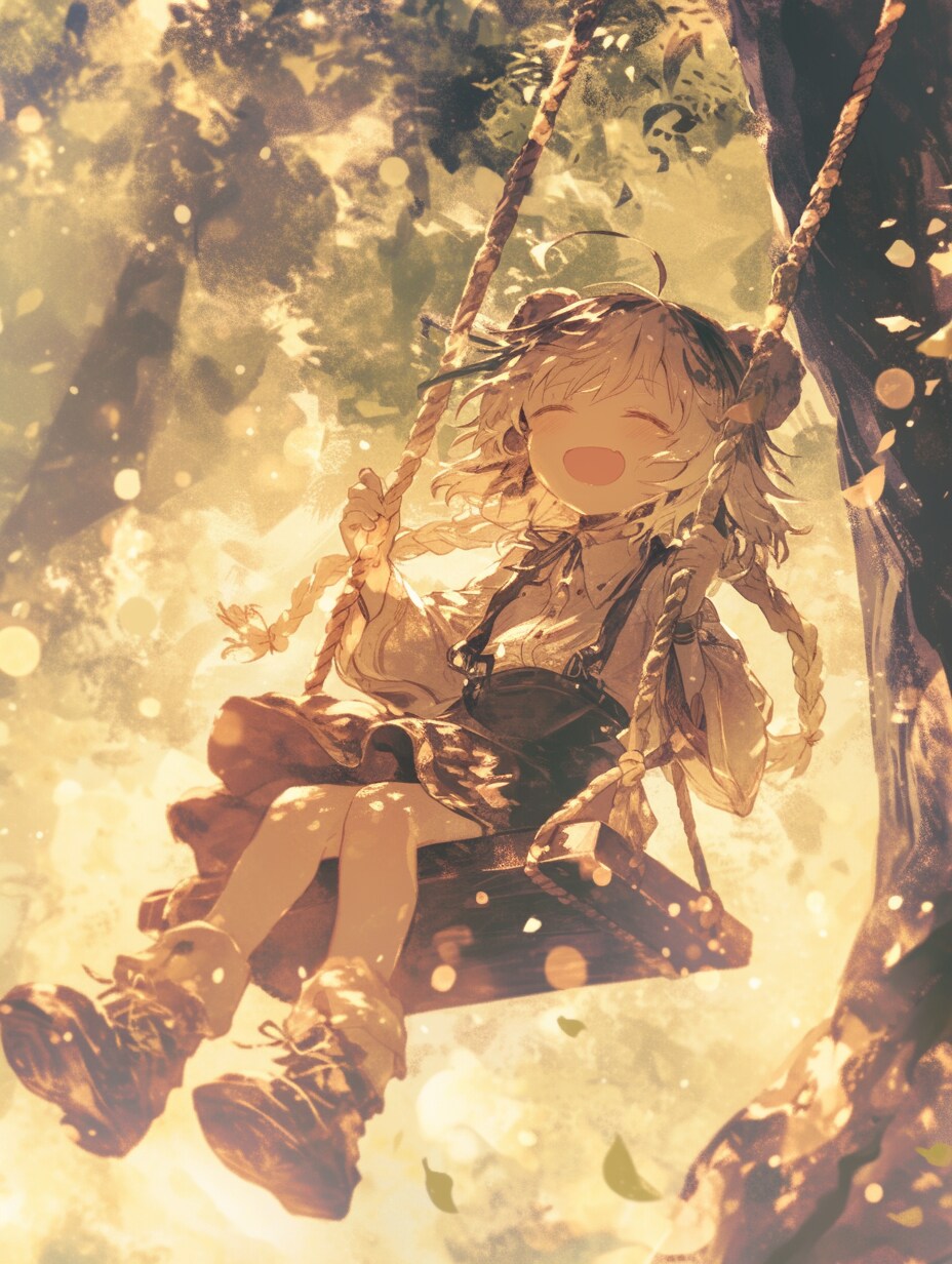 そよ風と、木漏れ日のブランコ🐾 | の人気AIイラスト・グラビア