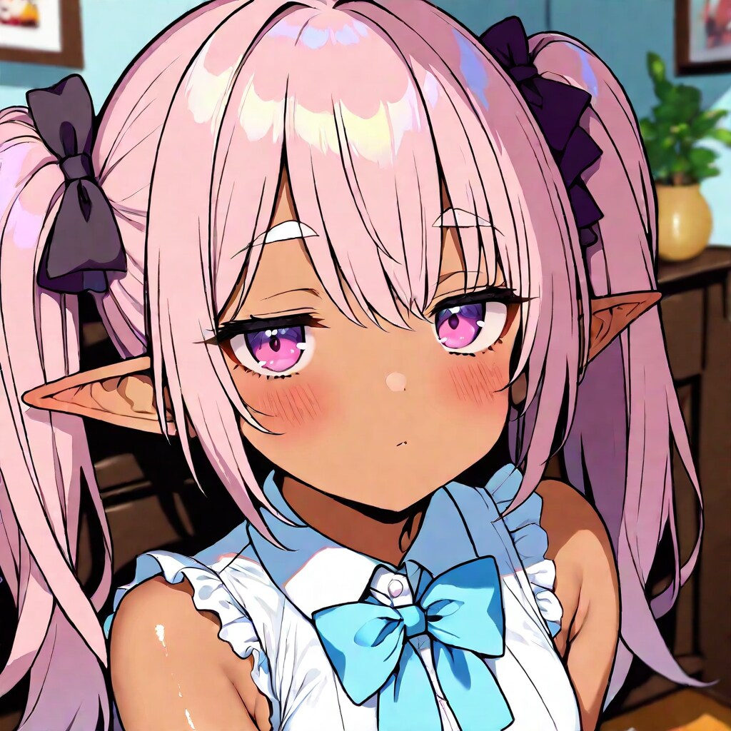 褐色ジト目ツインテエルフちゃん | の人気AIイラスト・グラビア