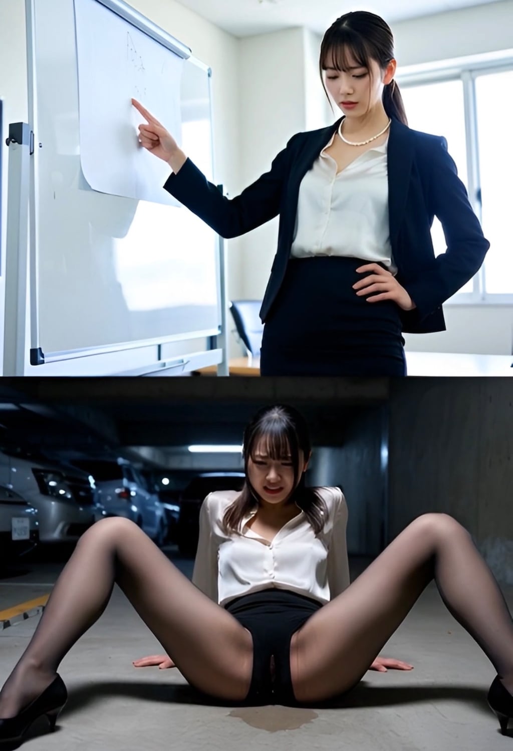 訪問先オフィスのガレージでおもらし