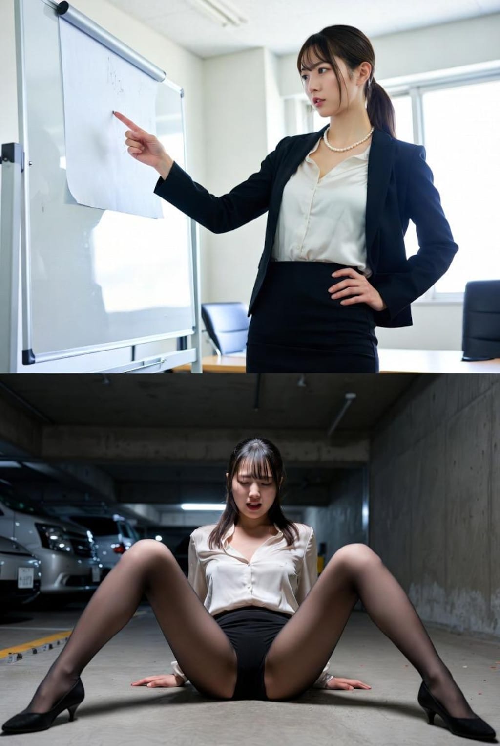 訪問先オフィスのガレージでおもらし