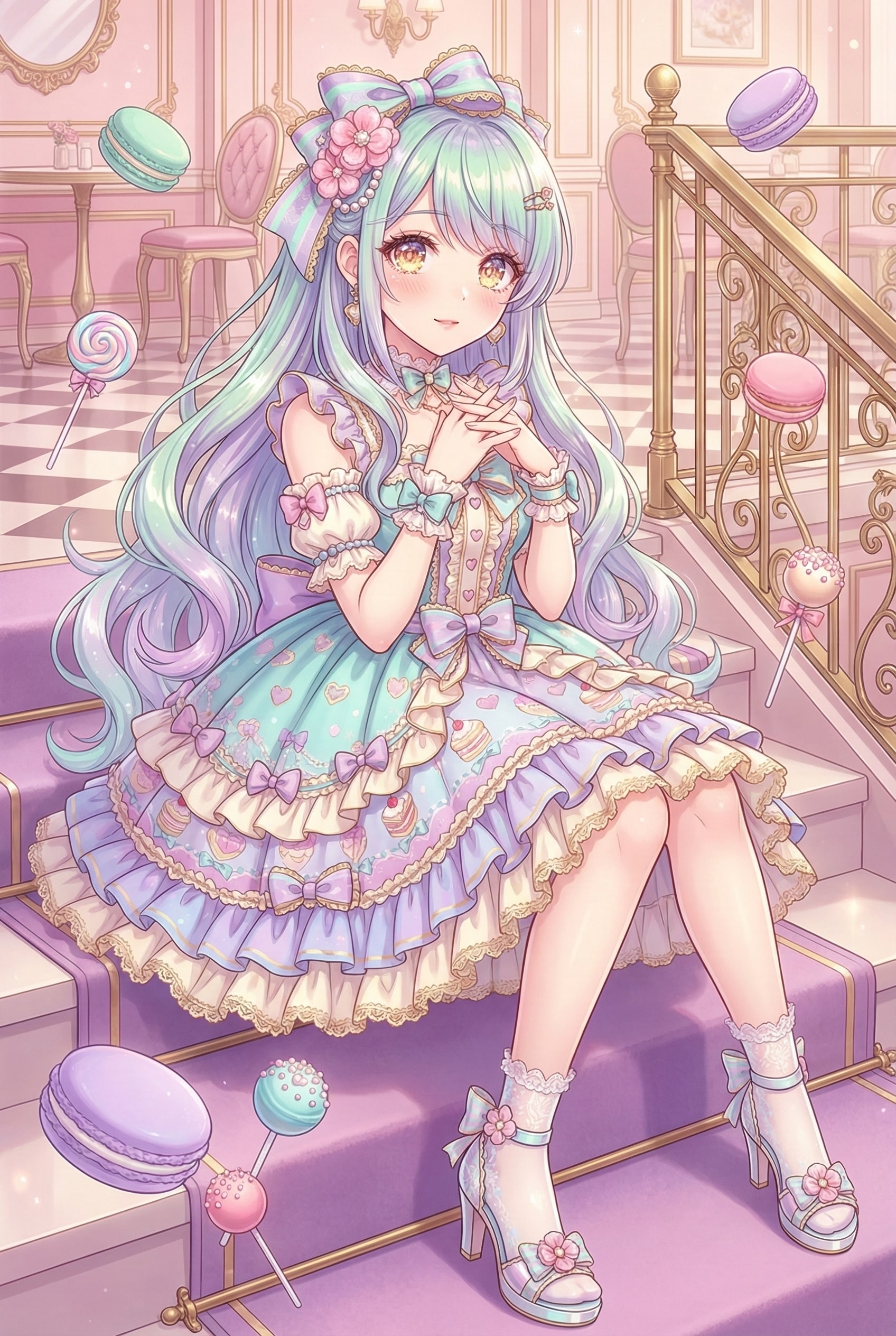 夢幻菓子の甘美階段 | の人気AIイラスト・グラビア