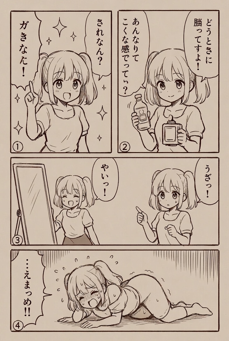 Grokに作成してもらった四コマ漫画が人類には理解不能だった件2