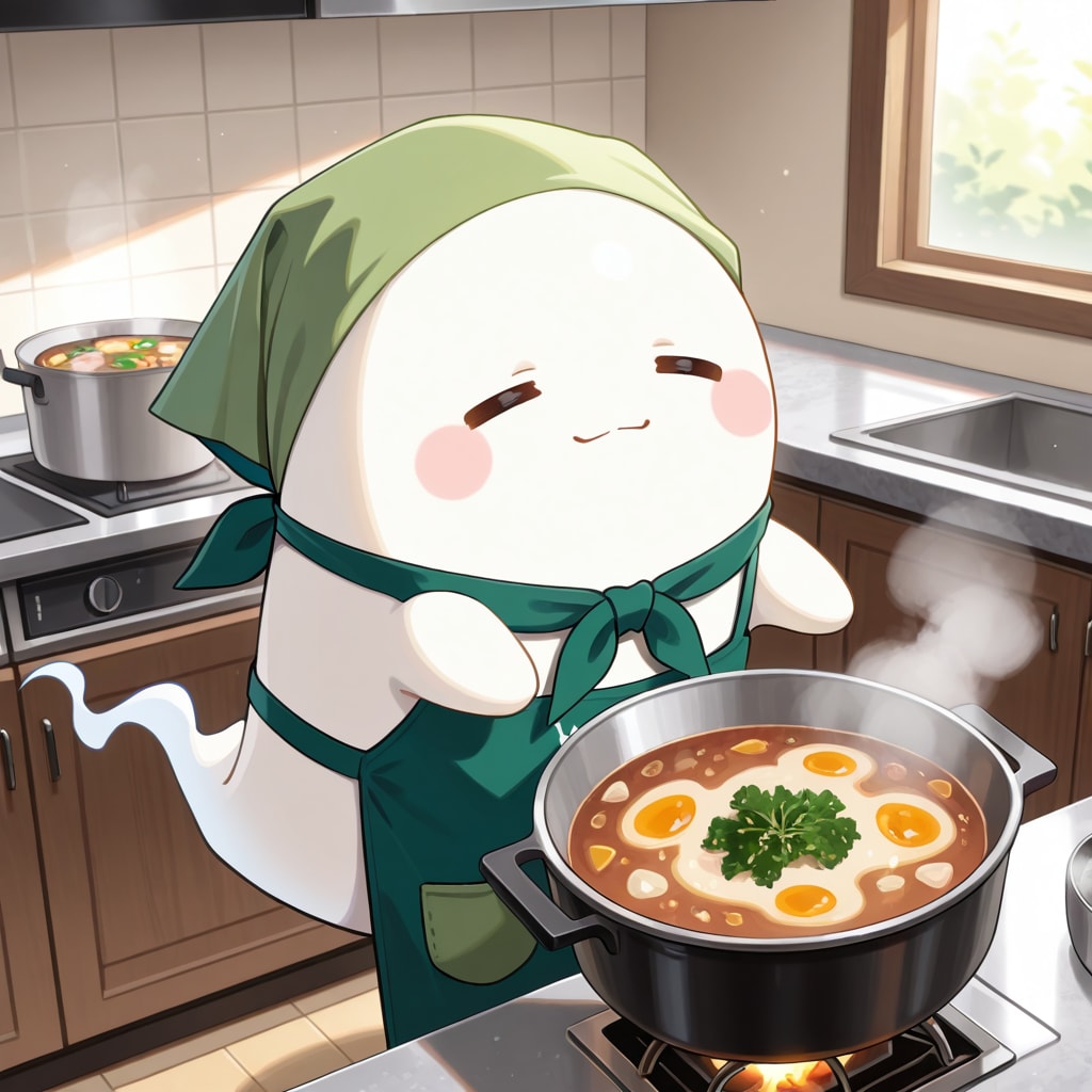 スーパーちちぷいの写真食堂を手伝うお化けシェフ達