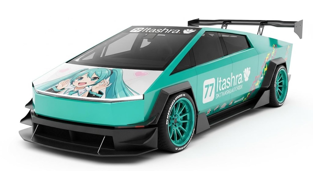 テスラサイバートラック初音ミクレーシングカー