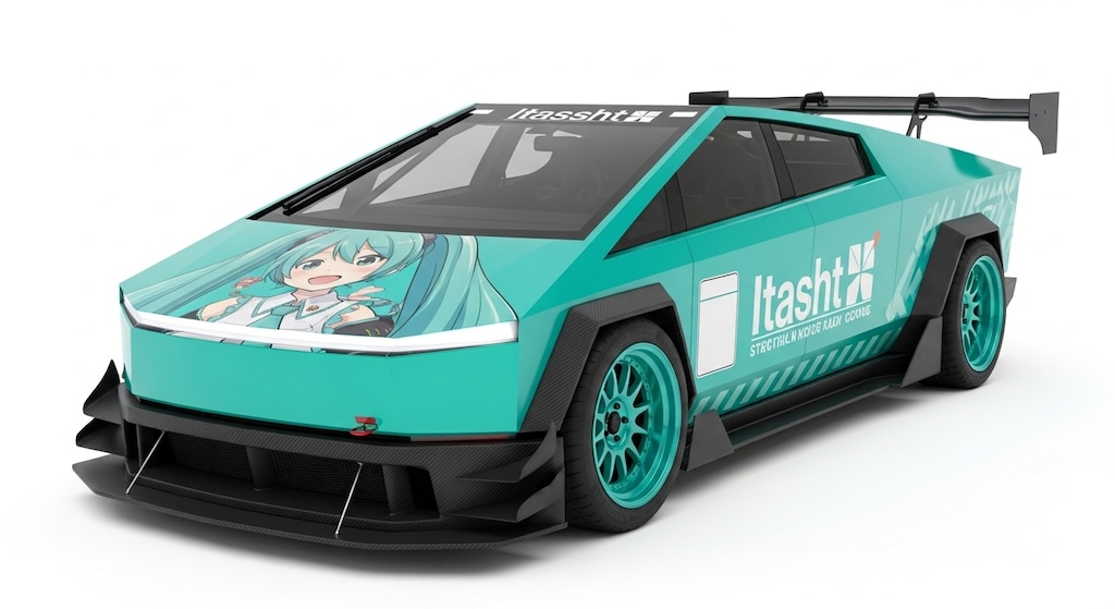 テスラサイバートラック初音ミクレーシングカー