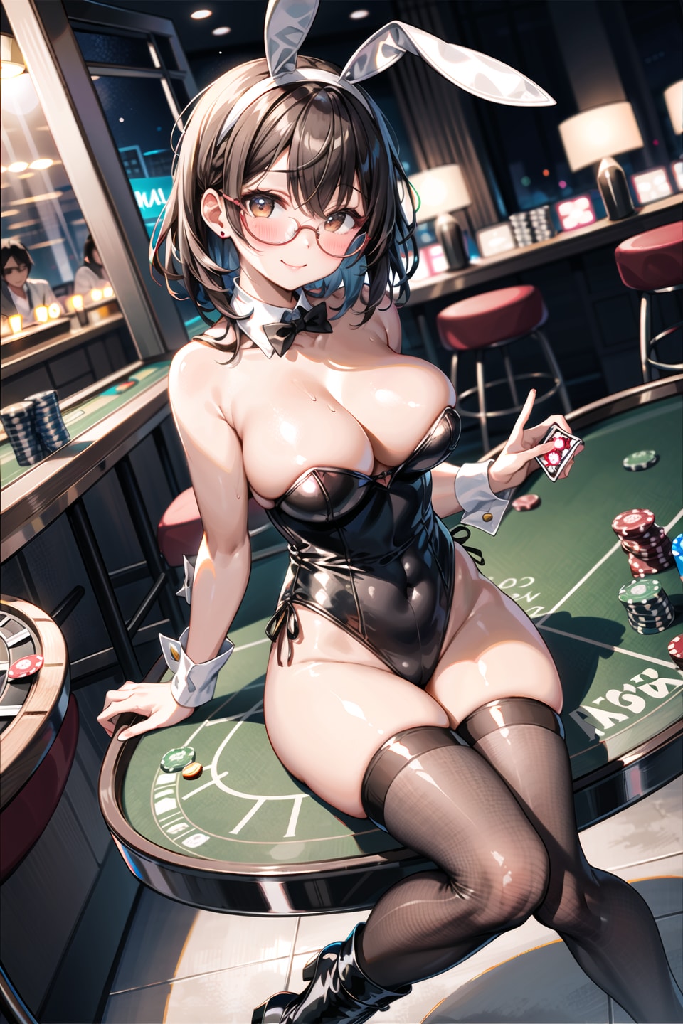 青サキュバスさん(擬態モード)・バニーガール