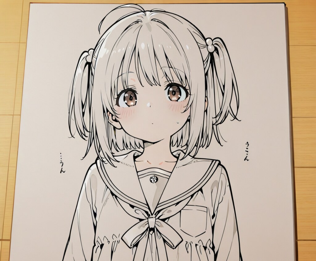 下書きの女の子