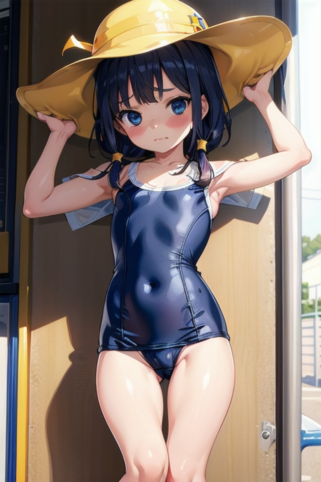 熱中症対策の究極系スク水帽子な日常