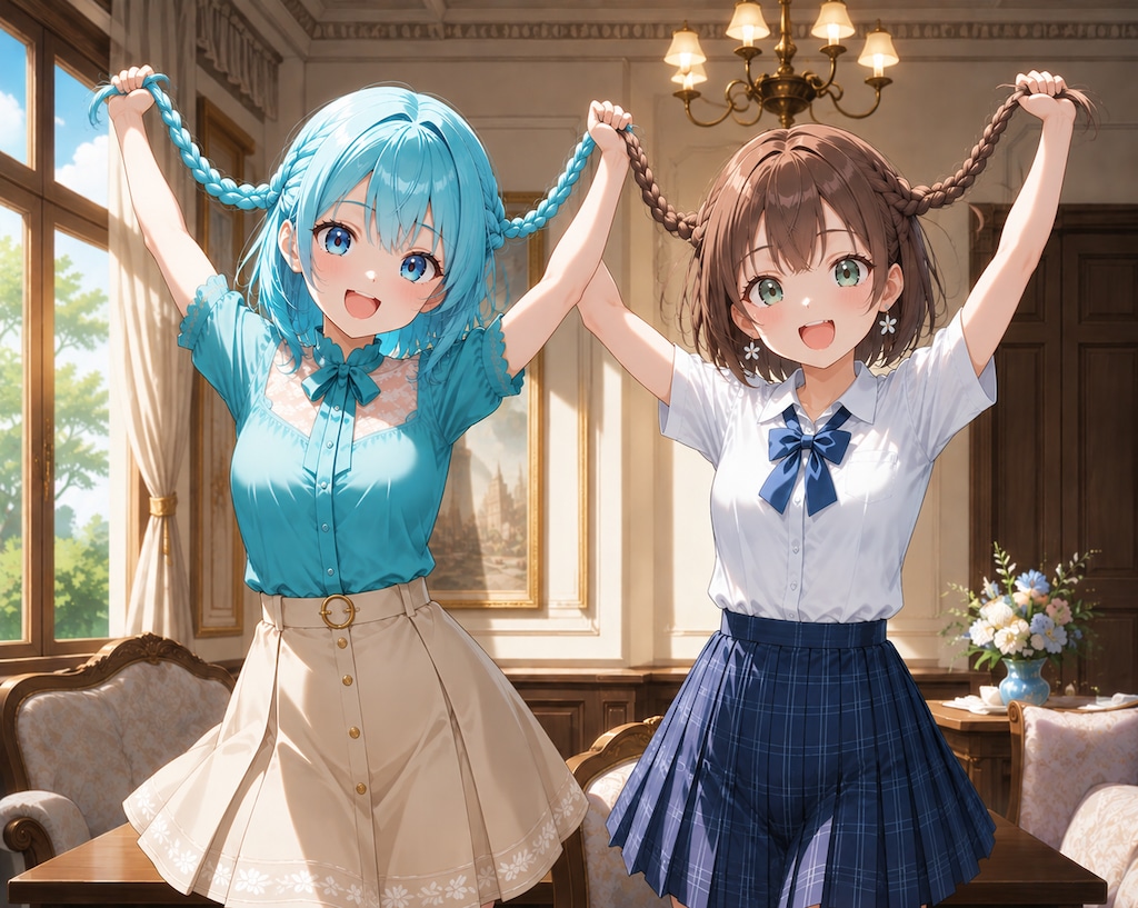 「見て〜、お揃い〜♪」