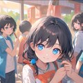文化祭 チュロスショップの小さな女の子 3枚目
