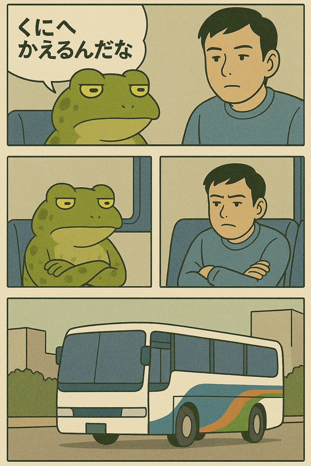 高速バスでくにへかえるんだな