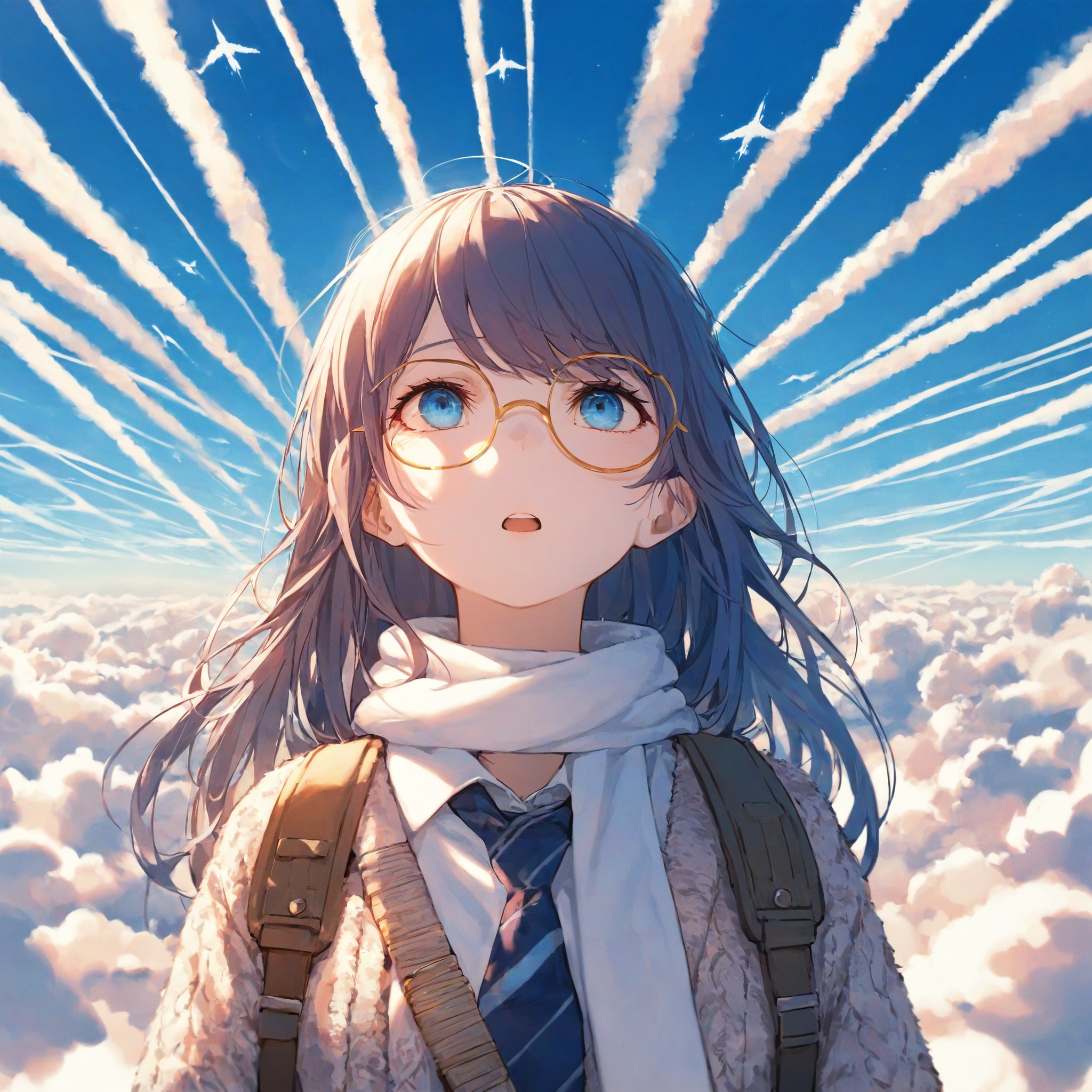 空に憧れて空に消えていく、あの子の命はひこうき雲 | の人気AIイラスト・グラビア