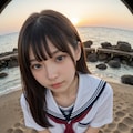 海と制服 2枚目