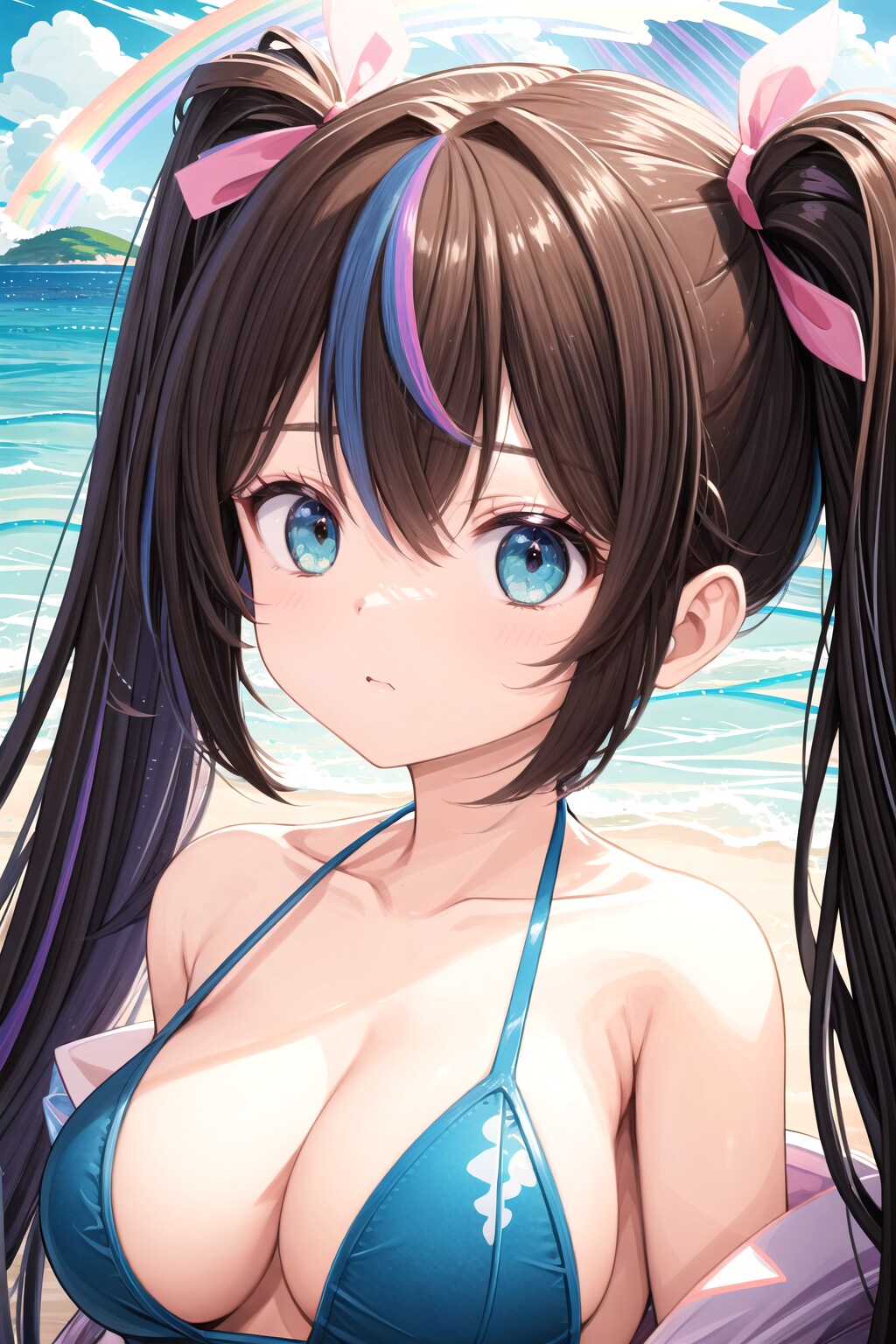 水着と虹