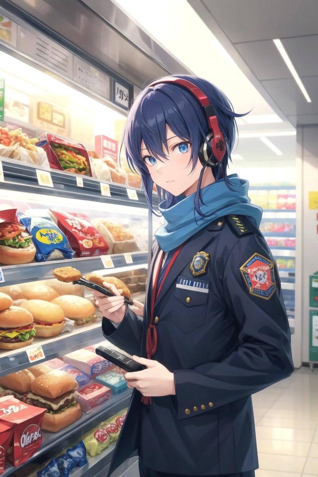 コンビニで買物するKAITO | の人気AIイラスト・グラビア