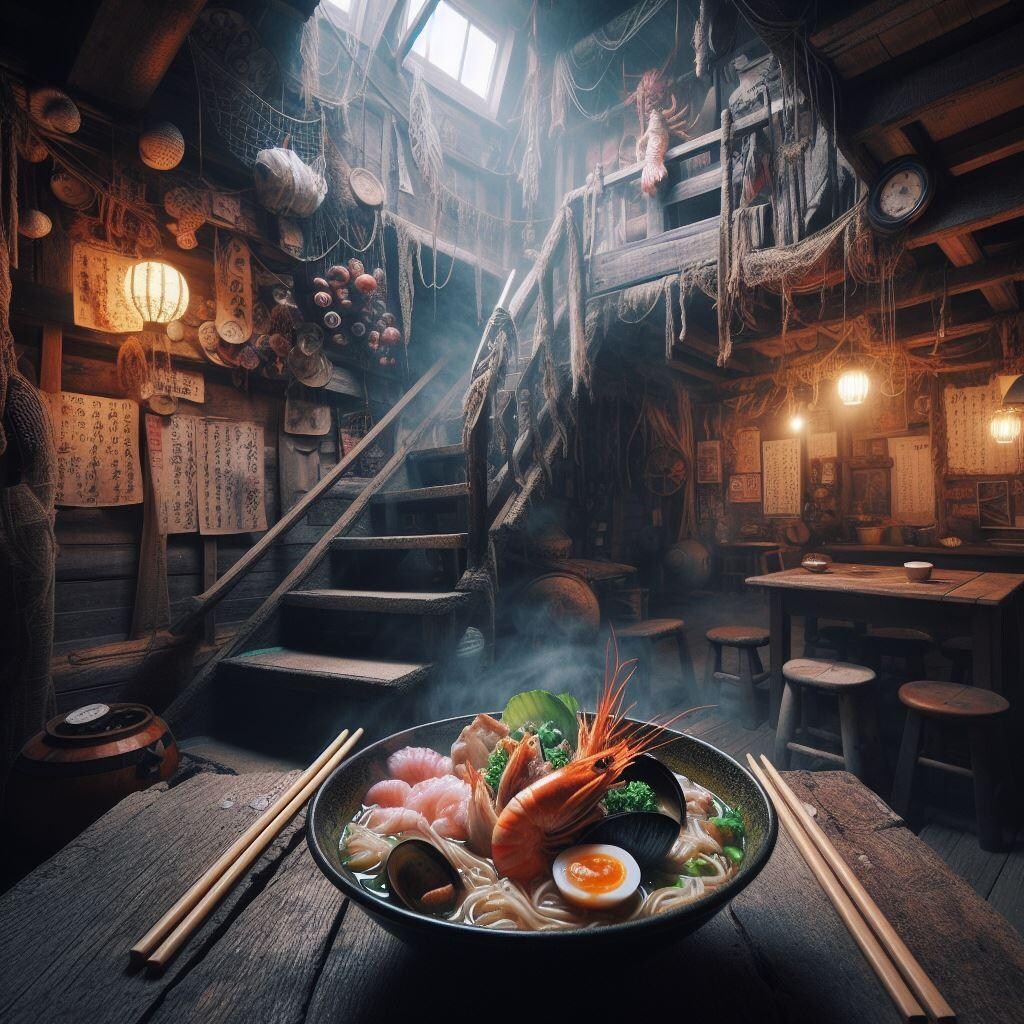 ミステリアスなseafood noodle