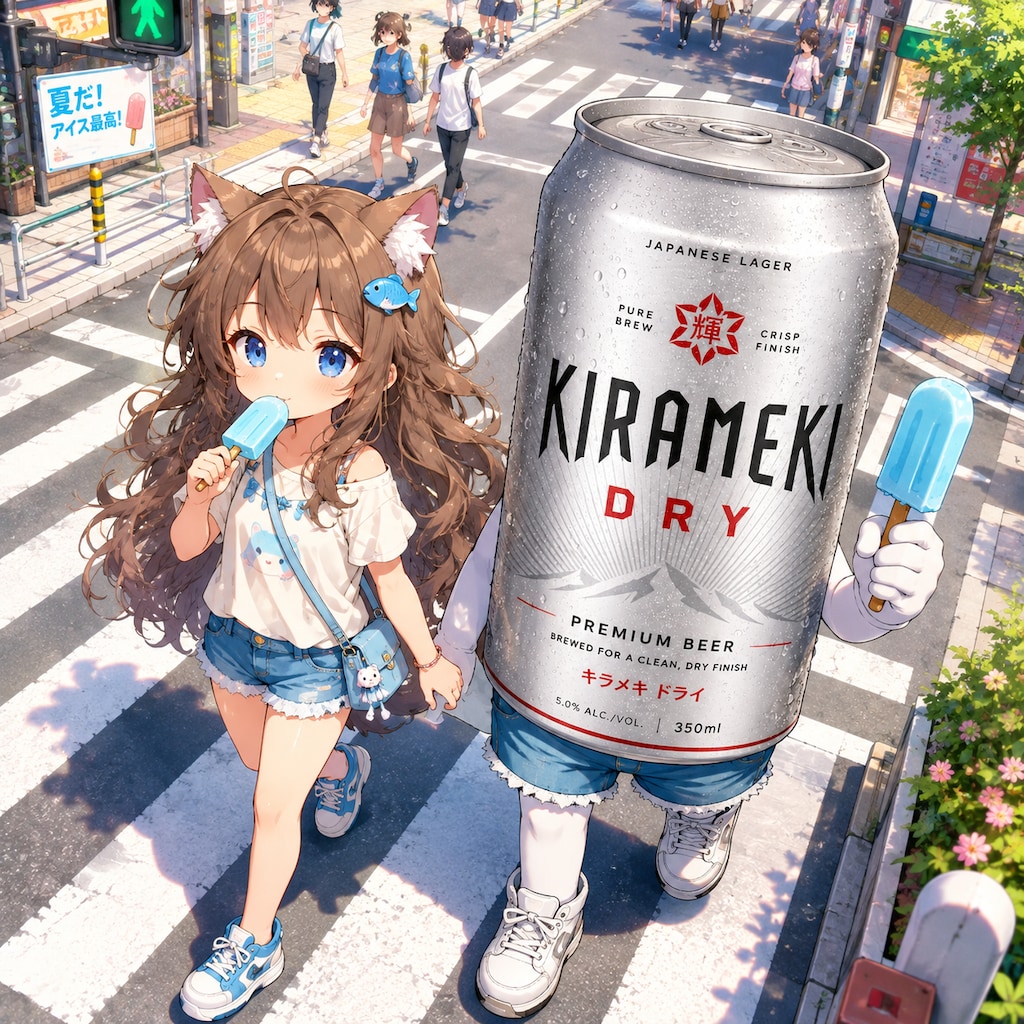 ホットパンツで歩く小さな女の子