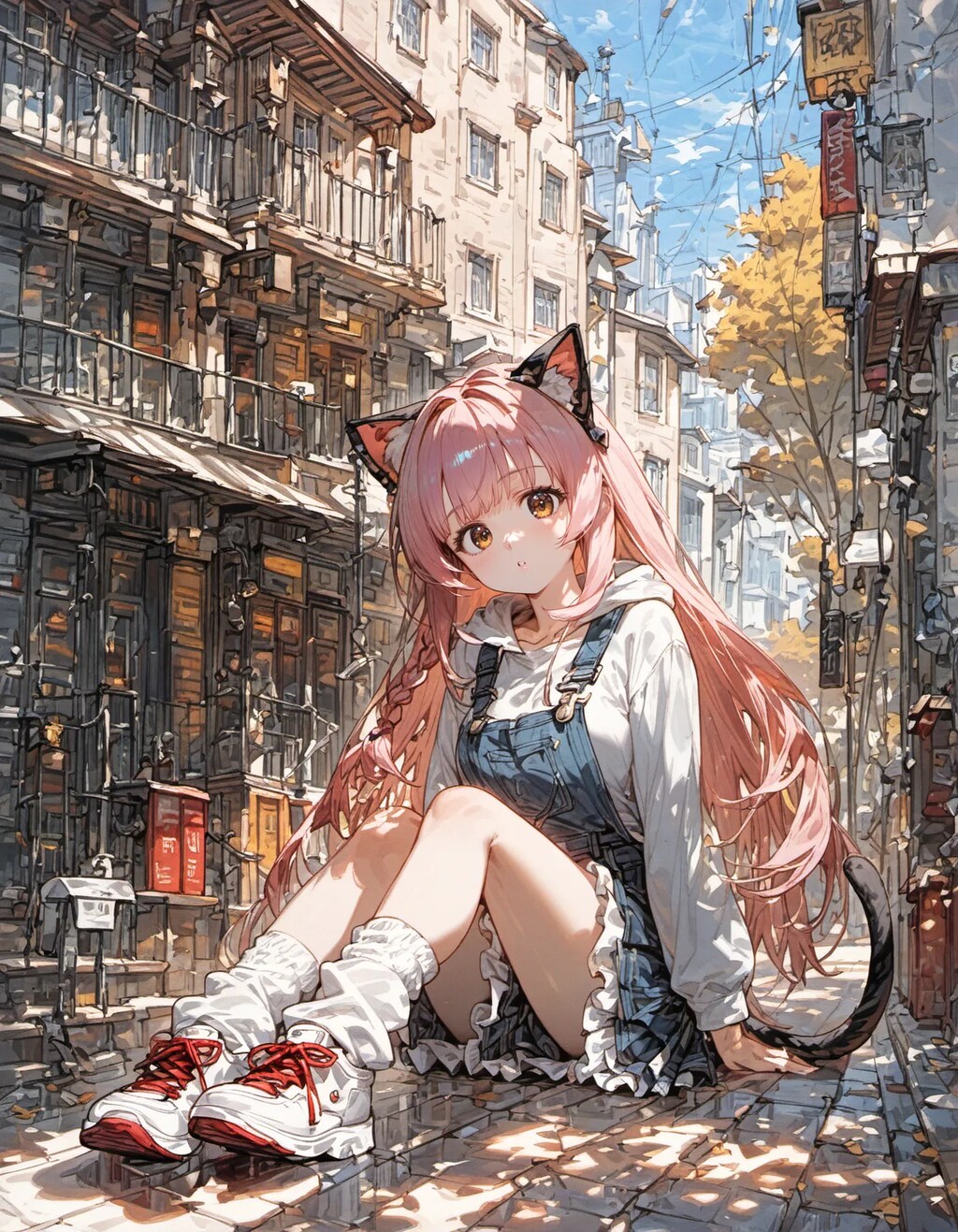Pink Hair Street Neko