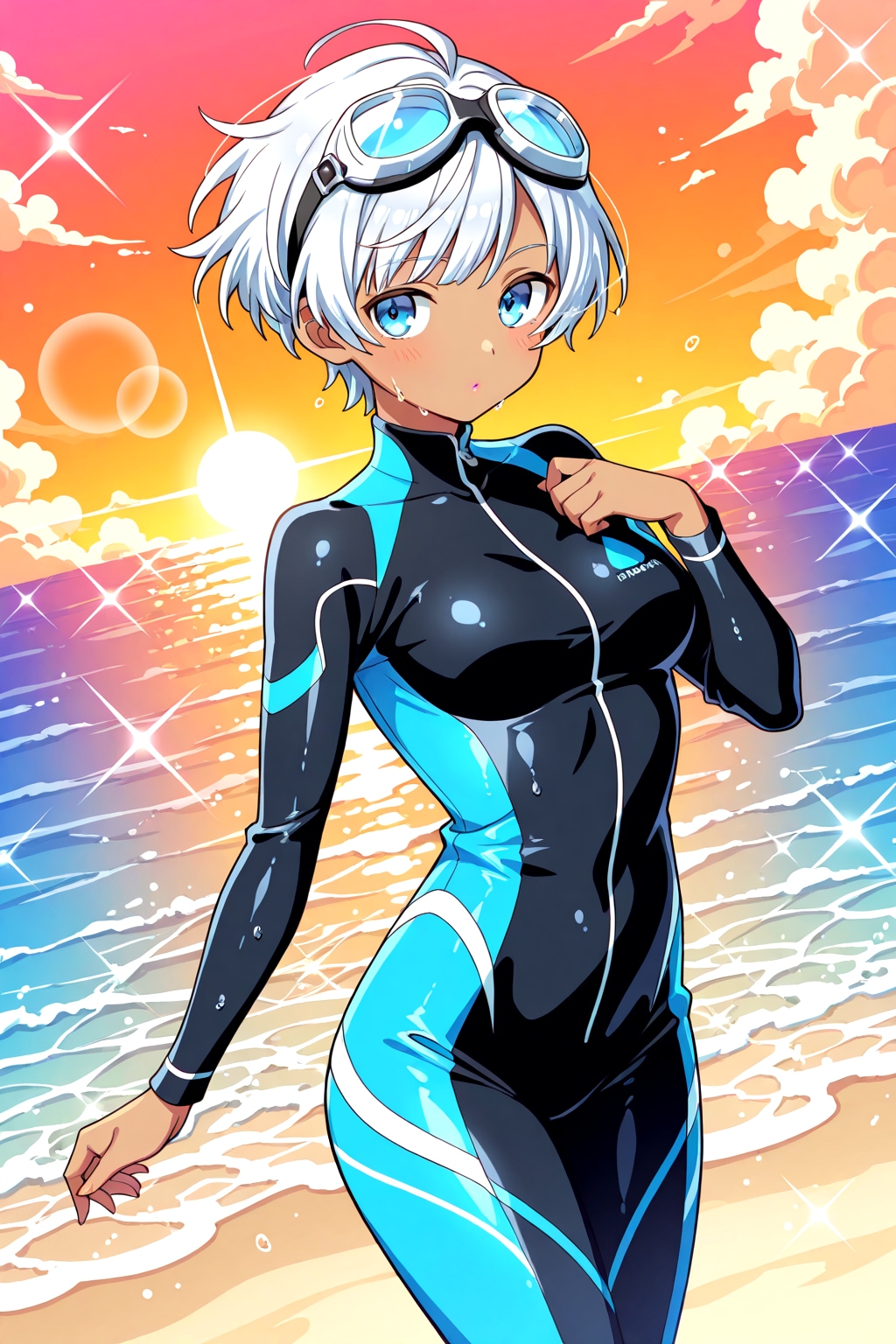 ウェットスーツの女の子 | の人気AIイラスト・グラビア