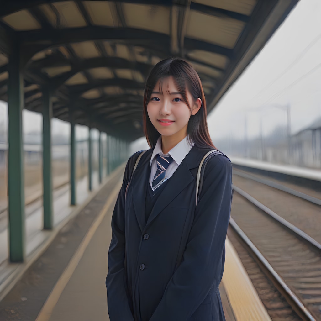 ホームにて