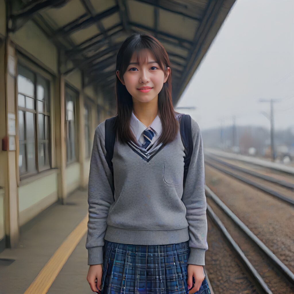ホームにて
