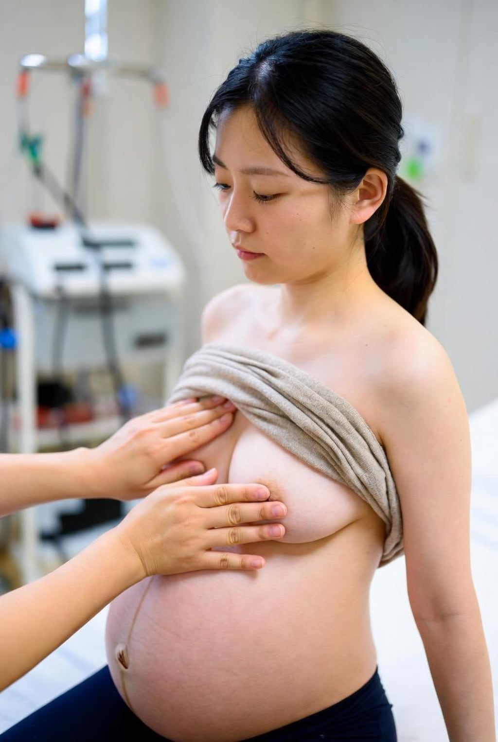 妊婦胸部触診