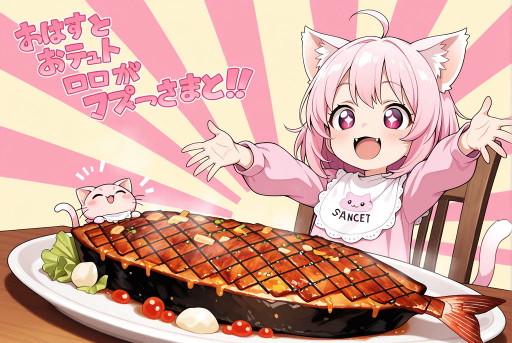 おっきなおさかにゃ料理だにゃ～ん♡