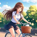 ピクセルちゃんと自転車2 4枚目