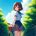 ピクセルちゃんと自転車2 3枚目
