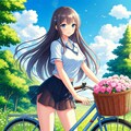 ピクセルちゃんと自転車2 5枚目