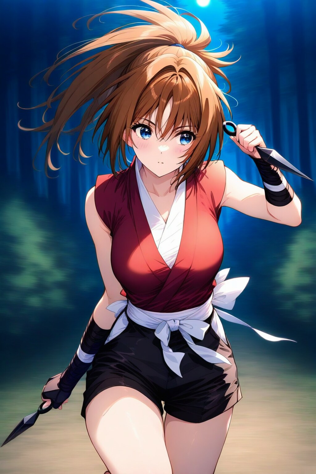 深夜任務中の忍びの女の子 | の人気AIイラスト・グラビア