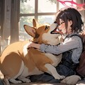 コーギーと戯れる戒野ミサキ【ブルアカ・ミサキ】 3枚目