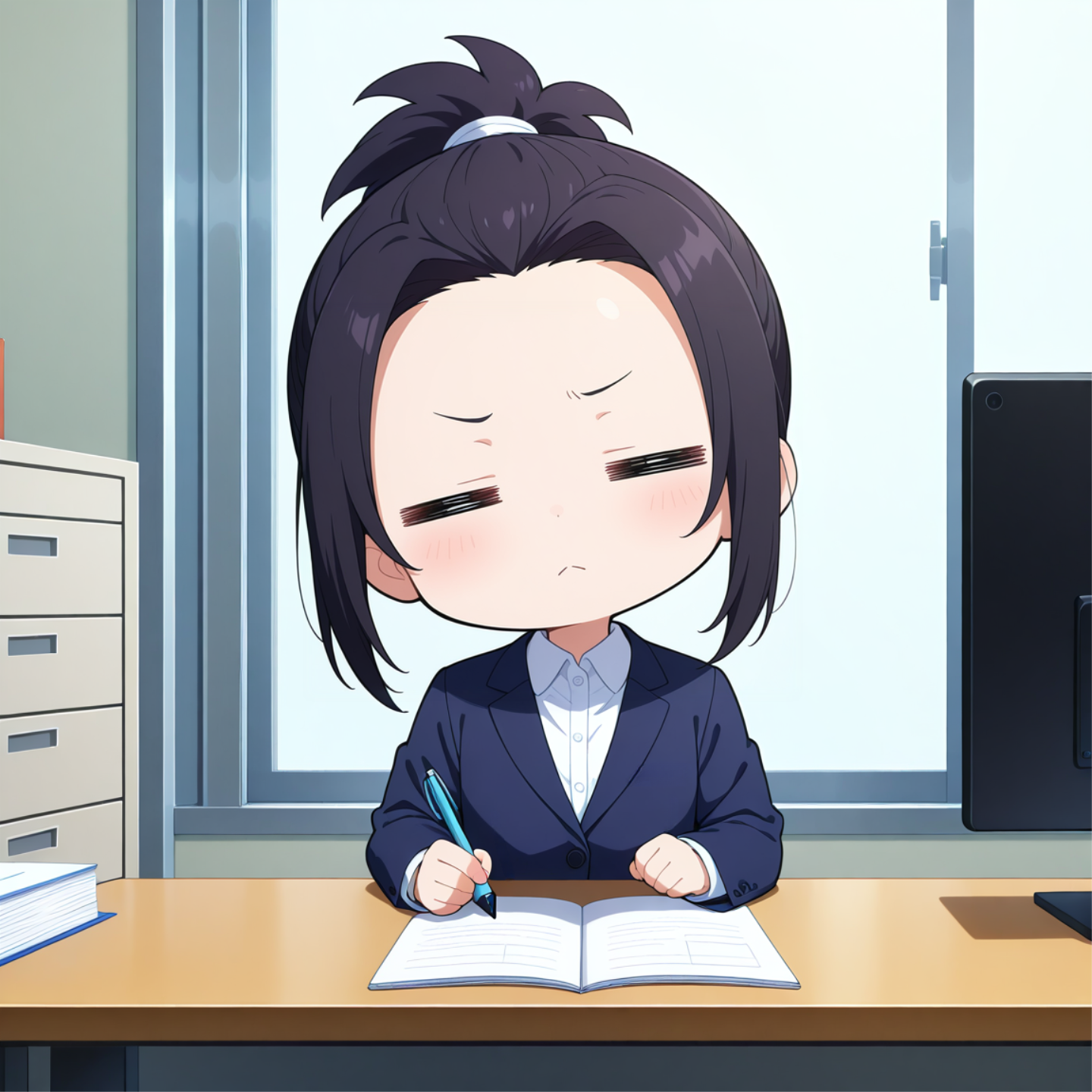 窓際で定時を待つ | の人気AIイラスト・グラビア