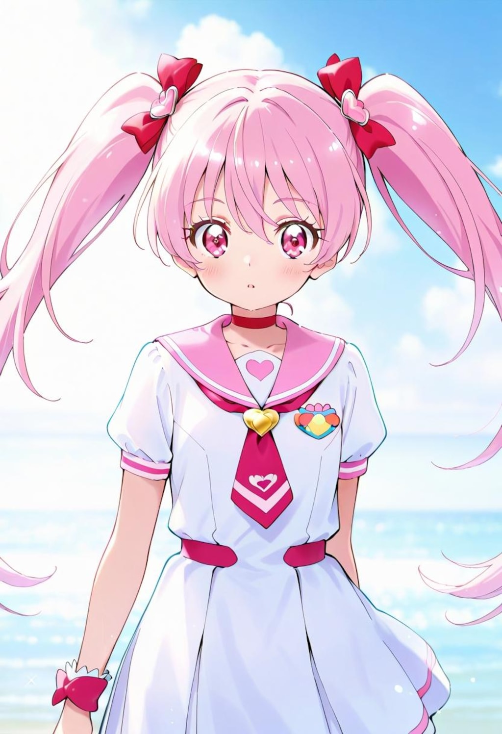 桃髪ツインテ娘