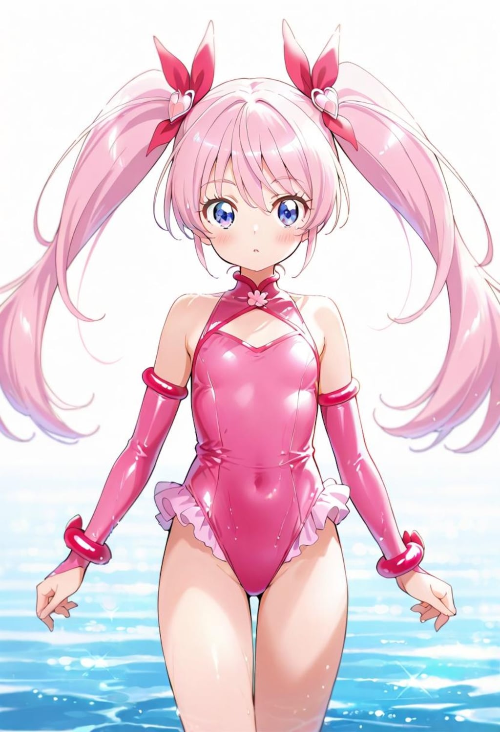 桃髪ツインテ娘