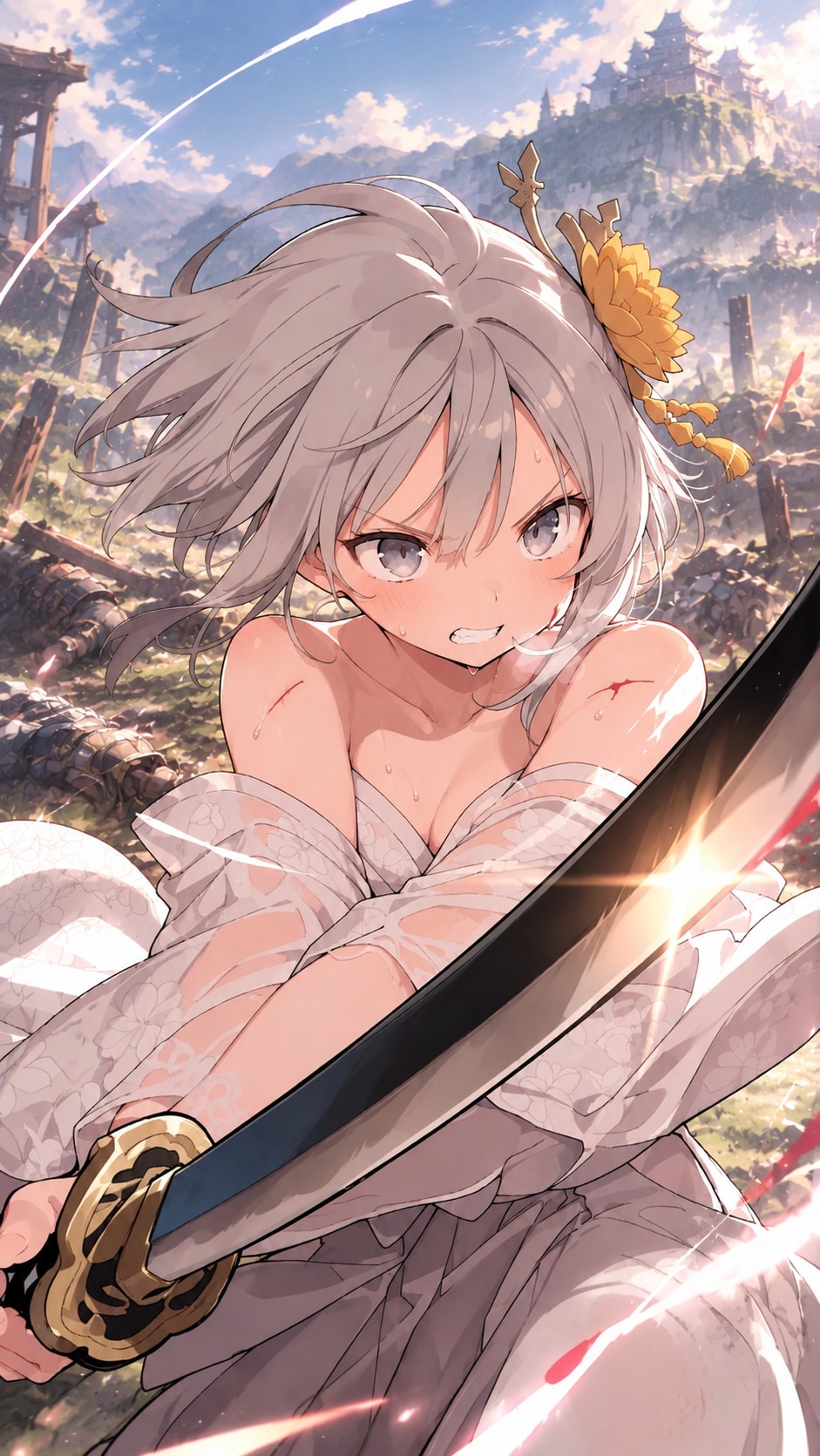 乱世を疾走する銀髪の剣姫⚔️ | の人気AIイラスト・グラビア
