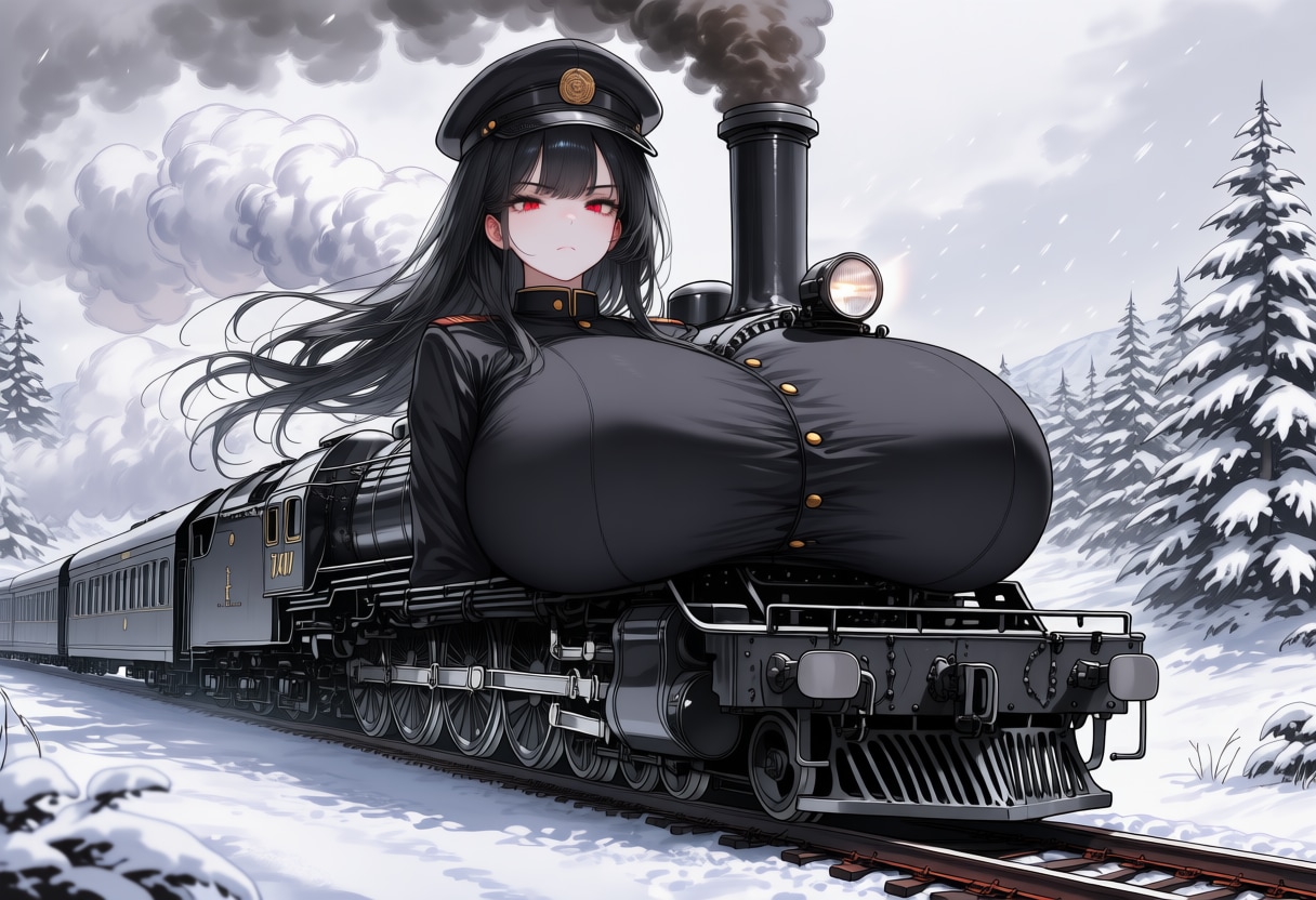 爆乳機関車が大井川鐵道に | の人気AIイラスト・グラビア