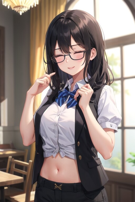 かっこかわいいパフ袖好きのタキシード美少女のロマンティックな執事