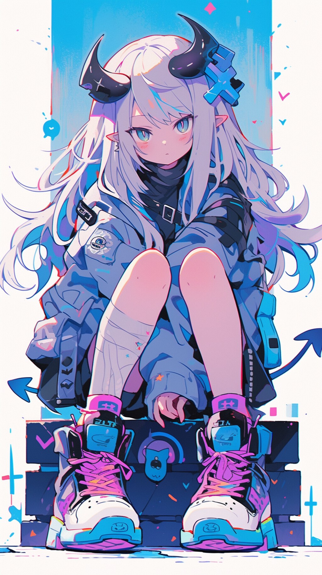 オーバーサイズジャケットの女の子