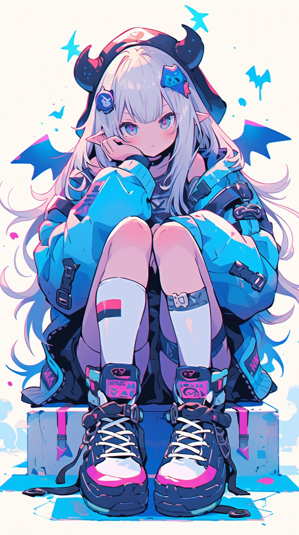 オーバーサイズジャケットの女の子