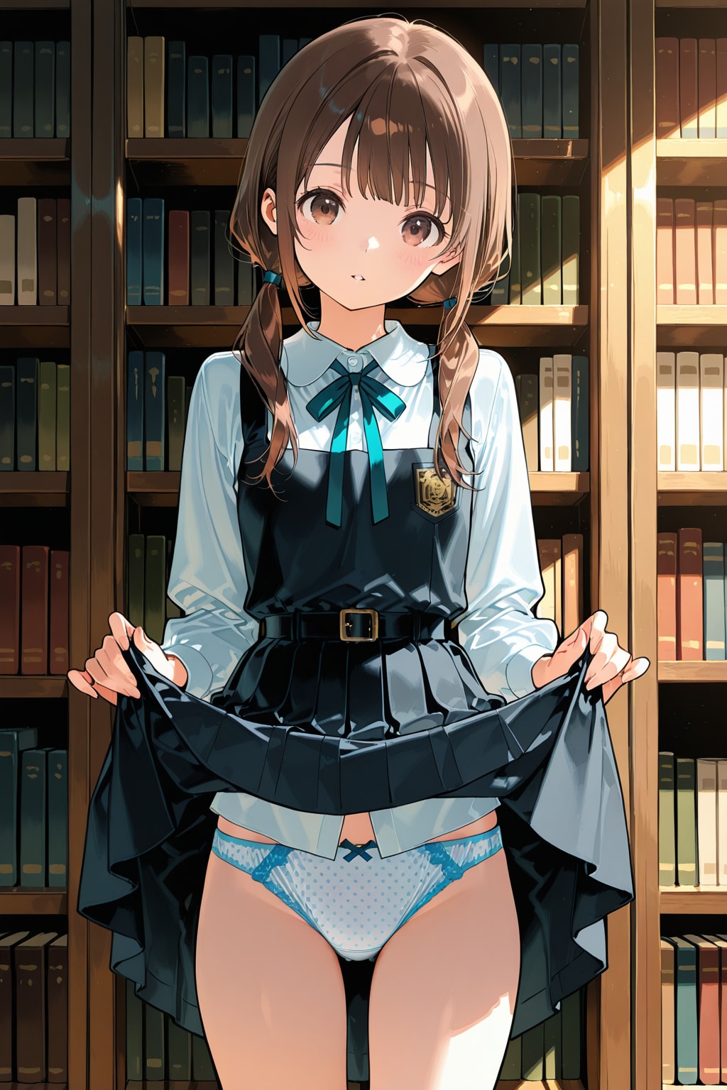 図書館で