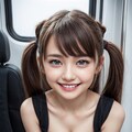 【６枚】車内で微笑むツインテ美少女 6枚目