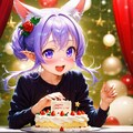 10枚）クリスマスケーキとケモ耳エルフさん 5枚目