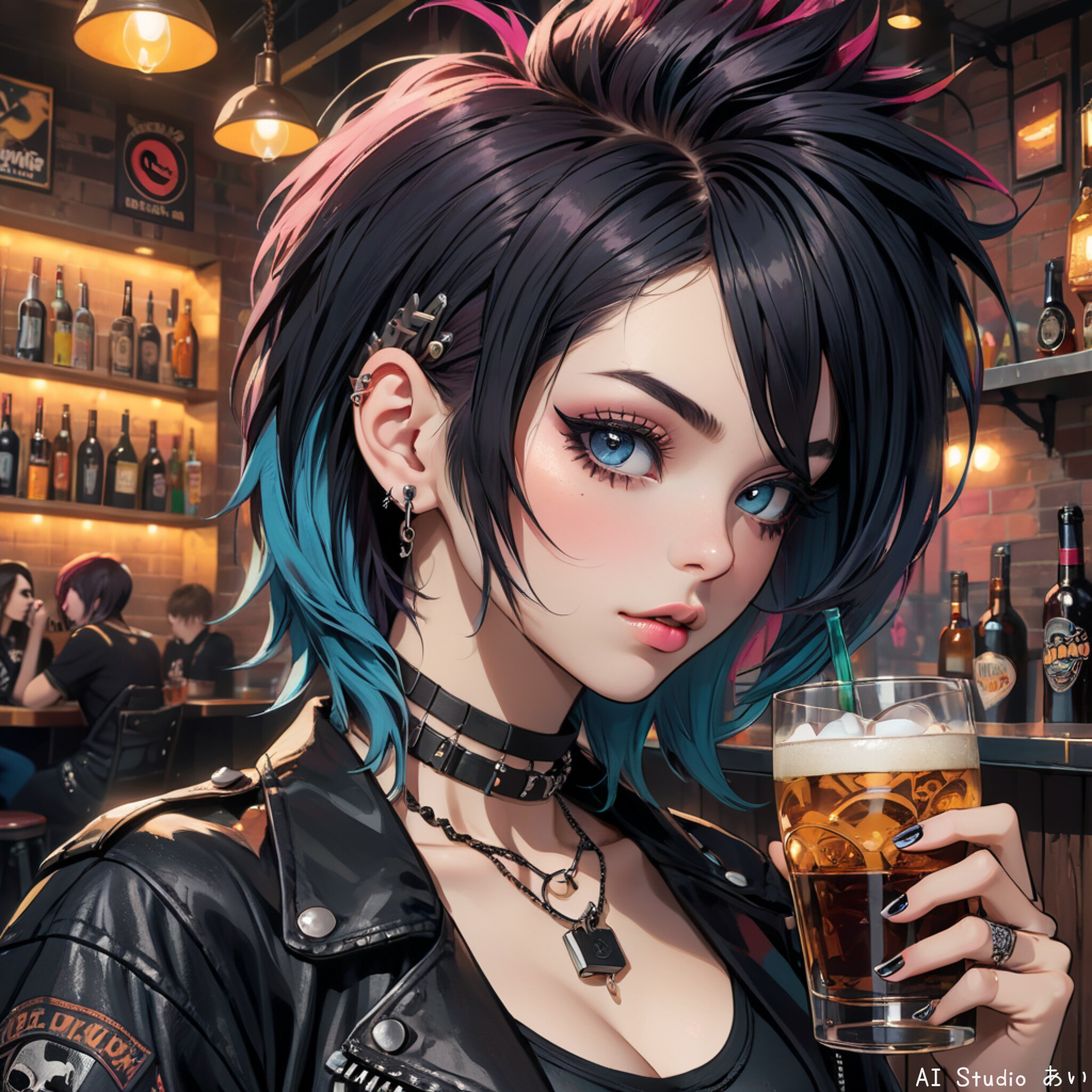 ライブミュージックカフェにいた、美少女パンクロッカー