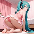 初音ミク【ベビードール】2 膝立ち&四つん這いポーズ 8枚目