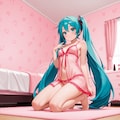 初音ミク【ベビードール】2 膝立ち&四つん這いポーズ 5枚目