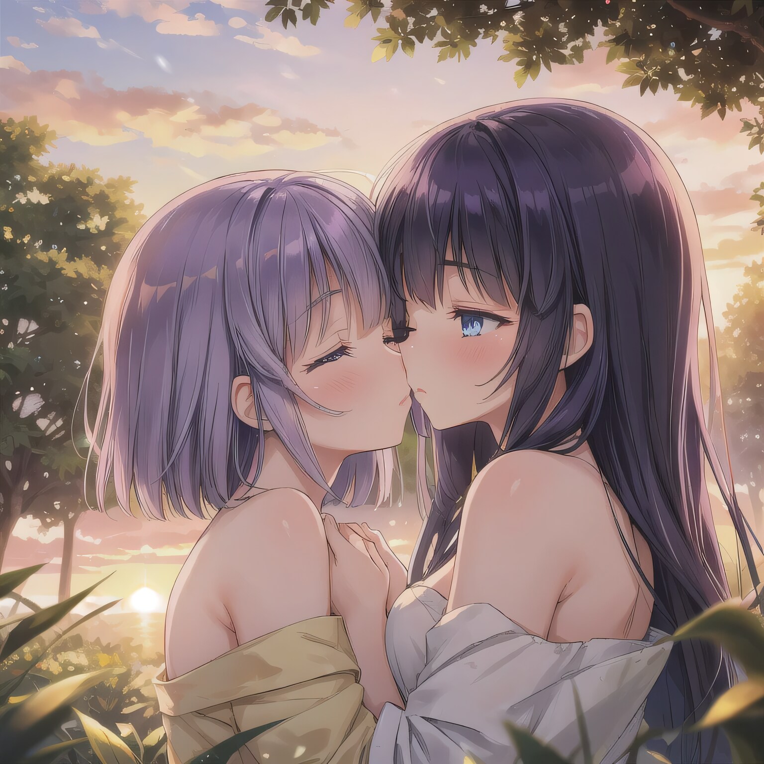 紫髪の少女達 | の人気AIイラスト・グラビア