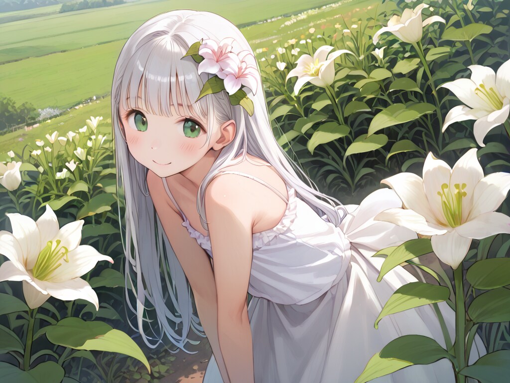 百合の花を擬人化（12枚）