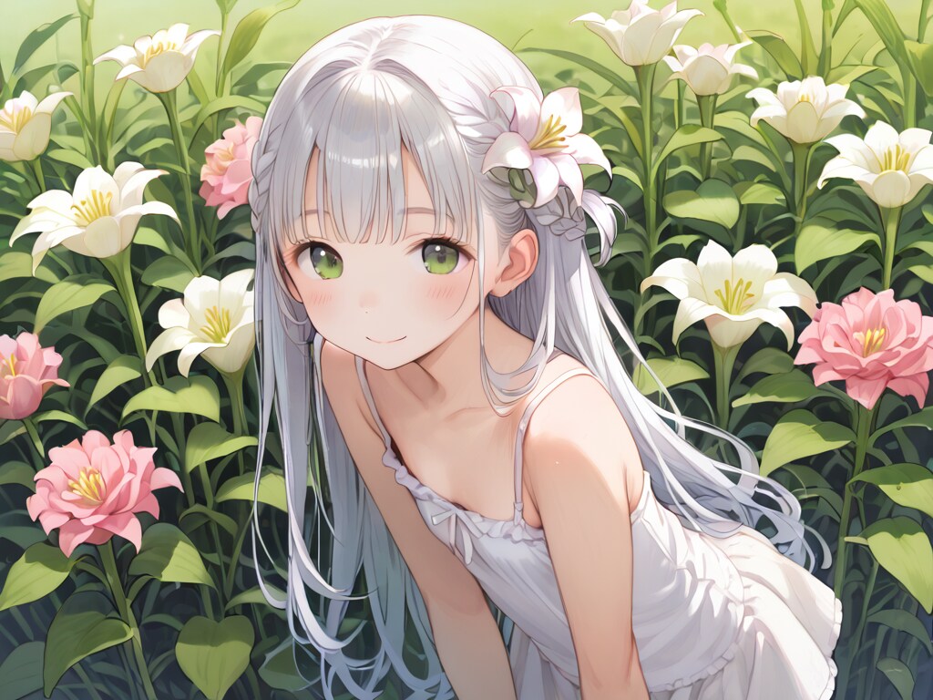 百合の花を擬人化（12枚）