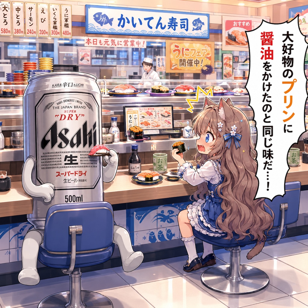 ウニを食べて驚く小さな女の子